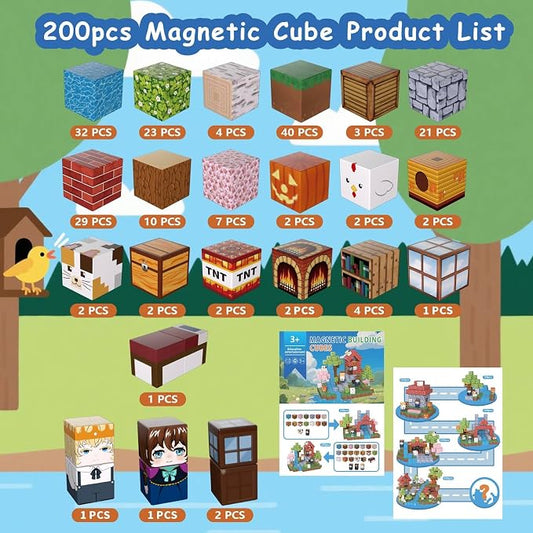 200PCS Magnetic Building Blocks for Kids, Age 3-5 4-8 8-12 - Image 2