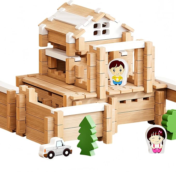 105Pcs Wooden Building Blocks Set, STEM Educational Toy for Kids 3-8 by Unknown