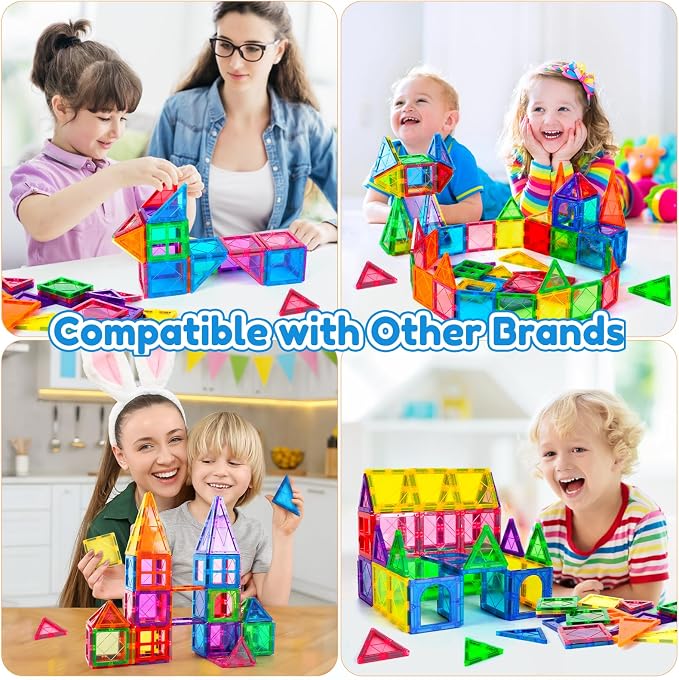 NVHH Magnetic Tiles for Kids Ages 3-5 4-8 Magnetic Blocks Creative Toys - Image 5