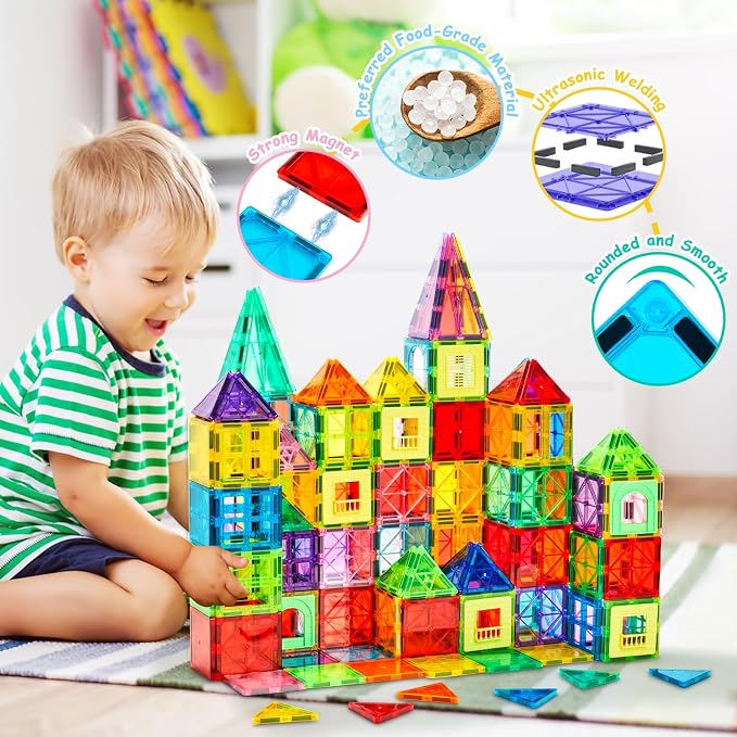 Dopyye 100 PCS Magnetic Building Tiles, Magnetic Block for Kids - Image 4