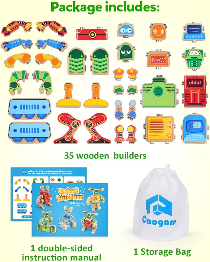 Coogam Fine Motor Building Robot Blocks for 3 4 5 Years Old Kids - Image 5