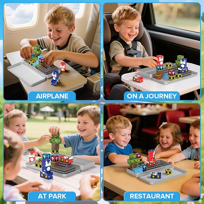35PCS Mini Magnetic Blocks, Magnetic Blocks Travel with Portable Iron Box, Magnetic Building Blocks STEM Learning Set for Ages 3 4 5 6 7 8, Suitable for Restaurant and Travel, Hedgehog - Image 6