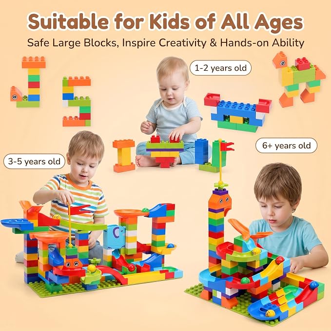 Marble Run Building Blocks for Kids 3-8, Catapult Track STEM Building Toy - Image 6