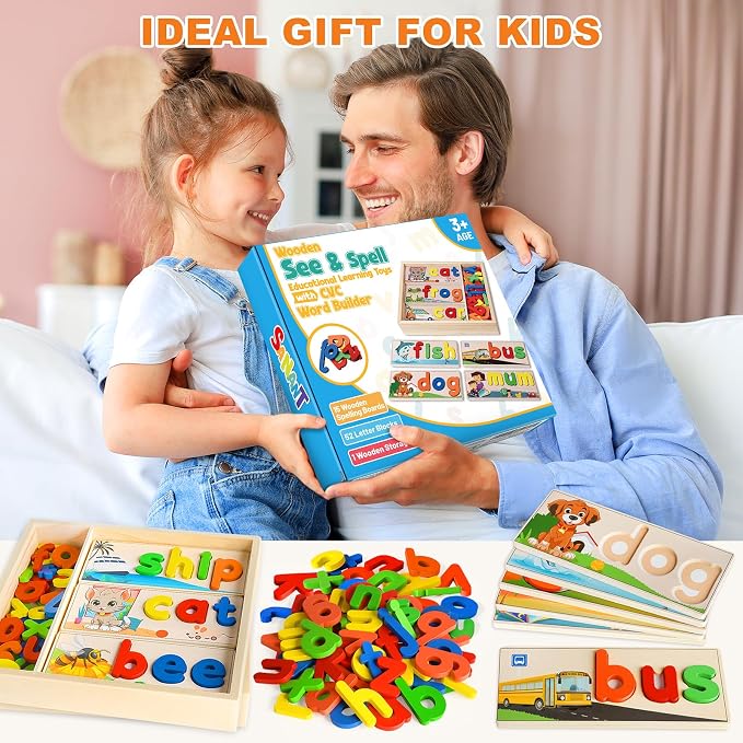 Learning Toys for 3 Year Old, Alphabet Puzzle Spelling Games Preschool - Image 6