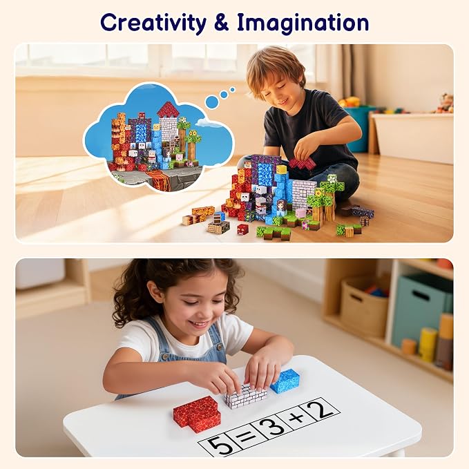 200PCS Magnetic Blocks, Magnetic Building Blocks Cubes Tiles for Kid - Image 5
