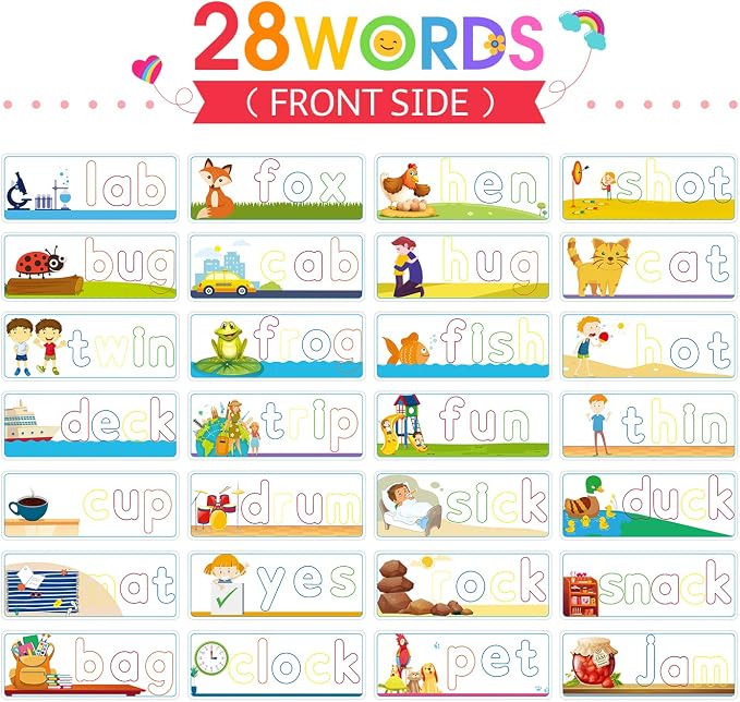 KMUYSL Learning Toys for 3 4 5 6 Years Old Boys and Girls - See & Spell CVC Word Builders with Alphabet Cards for Kids, Preschool Learning Activities Toys, Idea Birthday Gifts for Age 3-5 4-6 Kids - Image 5