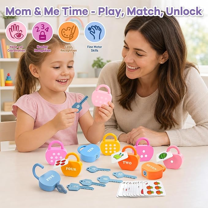 Locks and Key Toddler Toys, Number Counting Cause and Effect Toys for Kids Ages 3-5, Preschool Learning Activities, Kindergarten Classroom Must Haves, Montessori Toy for 3 Year Old - Image 7
