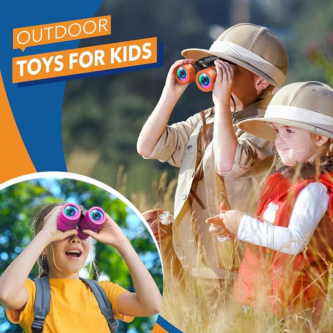 3-8 Year Old Boy Girl Toys: LET'S GO! Shockproof Binoculars for Kids Bird Watching 3 4 5 6 7 Year Old Boys Girls Outdoor Travel Toy for Kid Ages 4-7 Toddler Toy Binoculars Christmas Stocking Stuffers - Image 3