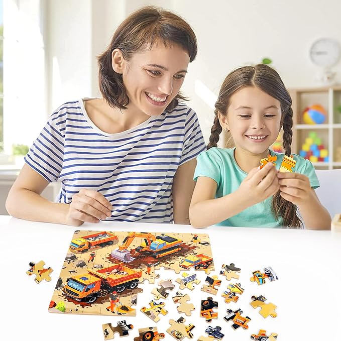 LELEMON 60 Pieces Jigsaw Puzzles for Kids Ages 4-8 Construction Site Puzzles for Kids Boys Girls Children Age 4, 5, 6, 7, 8-10 Years Old - Image 6