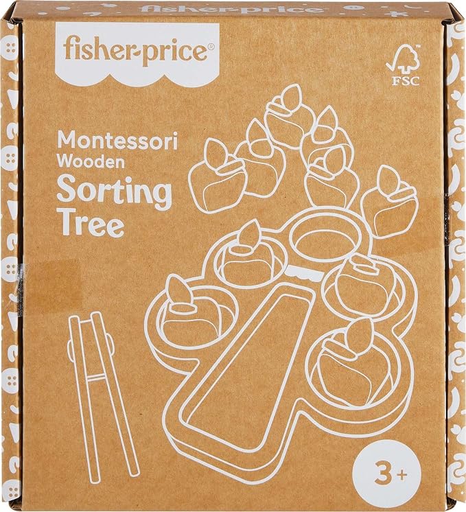 Fisher-Price Wood Montessori Sorting Tree Learning Activity, Ages 3+ Years - Image 6
