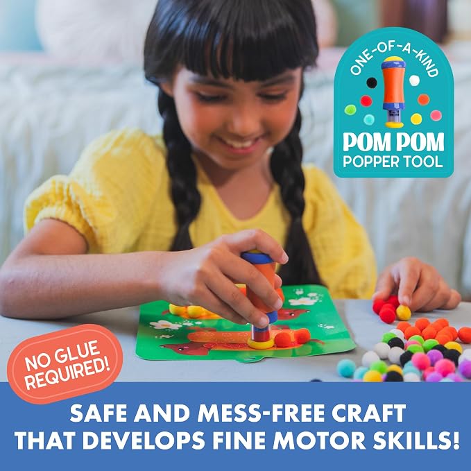 Educational Insights Pom Pom Kit: Animal Dress Up - Arts and Crafts for Kids 4-6, DIY Arts & Crafts Kits, Kids No Mess Activities, Preschool and Kindergarten Crafting Set, Toddler Craft Supplies - Image 5