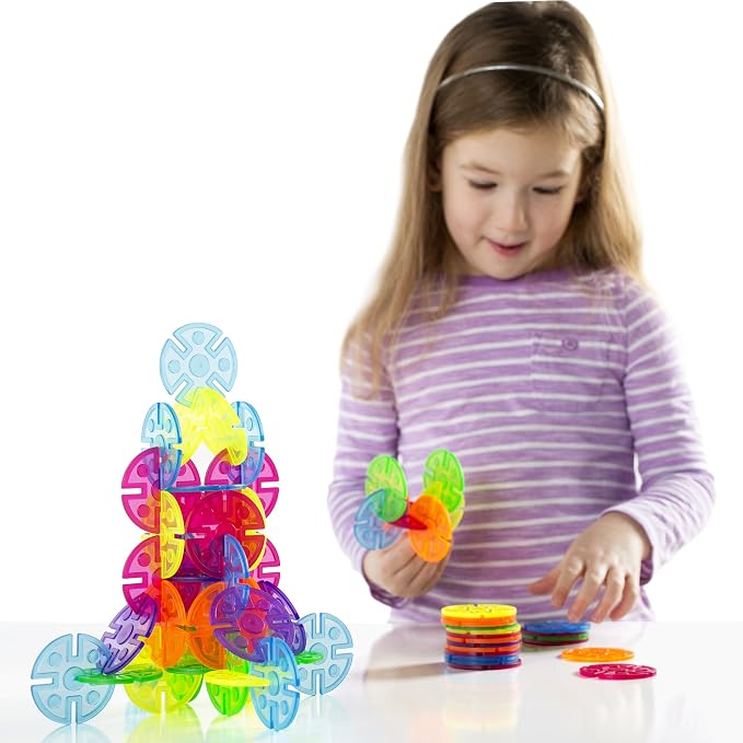 Guidecraft Interlox Discs - 96 Piece Set: Kids STEM Learning and Construction Toy, Creative and Educational Building Set for Toddlers - Image 6