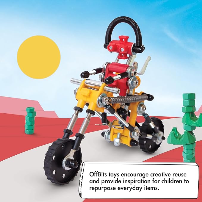 The Off Bits Motorbike Stem Building Toys, RiderBit Educational Build Your Own Robot Toy for Kids 8+ Year Old Boys and Girls, Stem Toys Engineering Kit, Vehicle Construction Steam Easter Gift for Kids