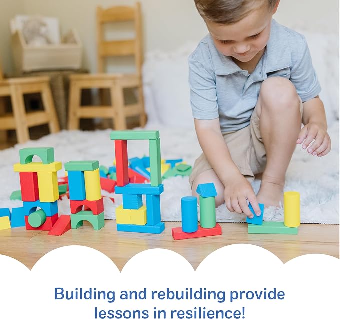 Melissa & Doug Wooden Building Blocks, 100-Piece Set of Sorting & Stacking Toys in 4 Colors and 9 Shapes, Classic Toddler Toys for Girls & Boys Ages 2+ - FSC Certified (Pack of 6) - Image 6
