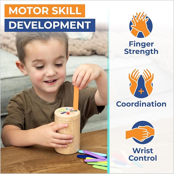 Toddler Montessori Toys, Wooden Color Sorting, Fine Motor Toys for Toddlers - Image 5