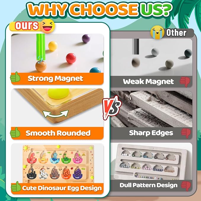 Busy Board Travel toys for Toddlers Kids, Montessori Toys Magnetic Color and Number Maze Puzzle, Dinosaur Learning Education Toys for Fine Motor Skills,Airplane Car Travel Activities Essential (Small) - Image 5