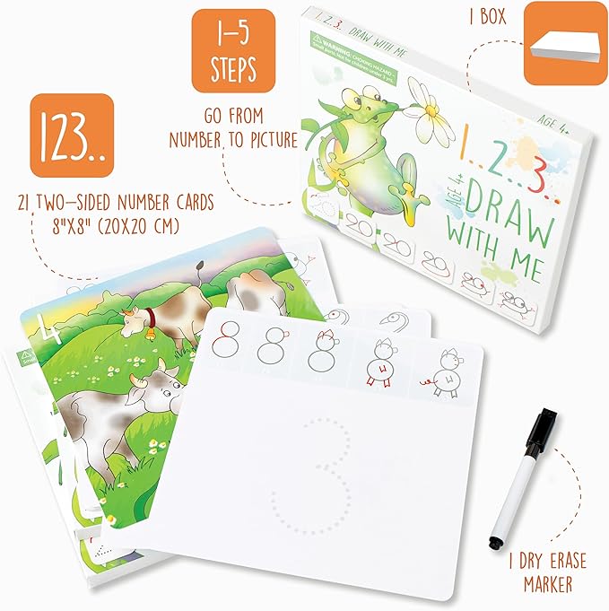 Drawing with Alphabet and Numbers Learning Activity - Perfect for Kids Who Love Toys, Art and Craft, for Girls and Boys Ages 3, 4, 5, 6