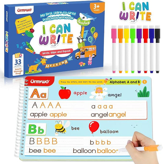 Preschool Learning Activities,Kindergarten Workbook Ages 3-6,Back to School by URMYWO