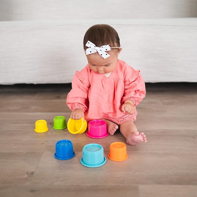 The First Years Stack & Count Stacking Cups - Colorful Baby Stacking Water Toys Set - Stackable Cups for Learning - Baby Bath Toys - Toddler Water Table Toys - 8 Count - Image 3