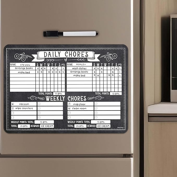 Magnetic Chore Chart for Kids Multiple Kids, Chore Board Adults and Teens by HadleyDesigns