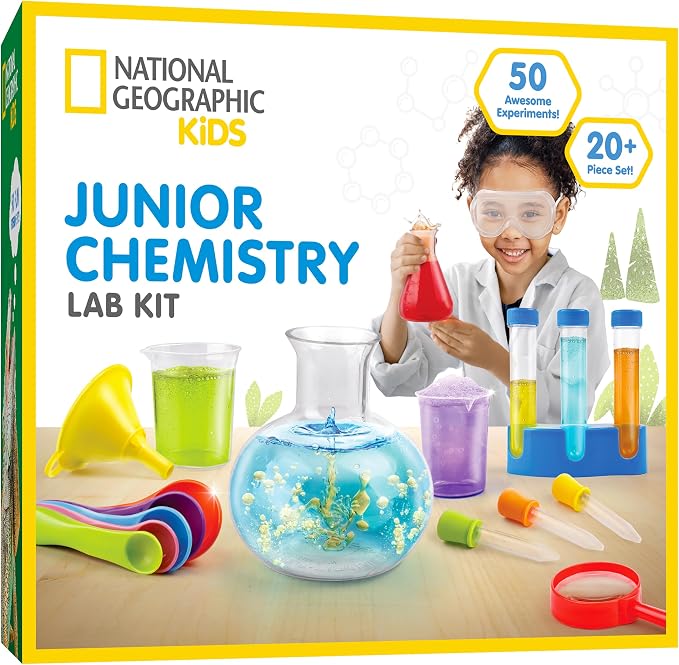 National Geographic Junior Chemistry Set with 50 Experiments for Kids by BlueMarbleToys
