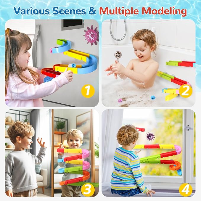 Fajiabao Bath Toys for Kids Ages 4-8 Water Slides with Suction Cups - Image 3
