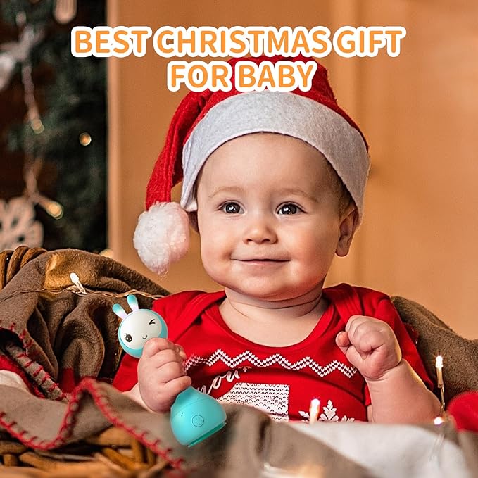 alilo Smarty Bunny Baby Rattle Musical Light Up Toys, Infants Newborns Baby Toys 0-3-6-12-18-24 Months,1 Year Old Boy Girl Gifts, 4 Music Modes and Color Recognition Function with 9 Color Card