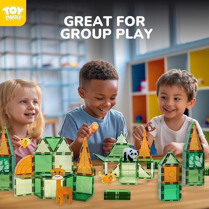 TOY Life Forest Animal Magnetic Tiles, 38-Piece STEM Set, Ages 3-8 - Image 3
