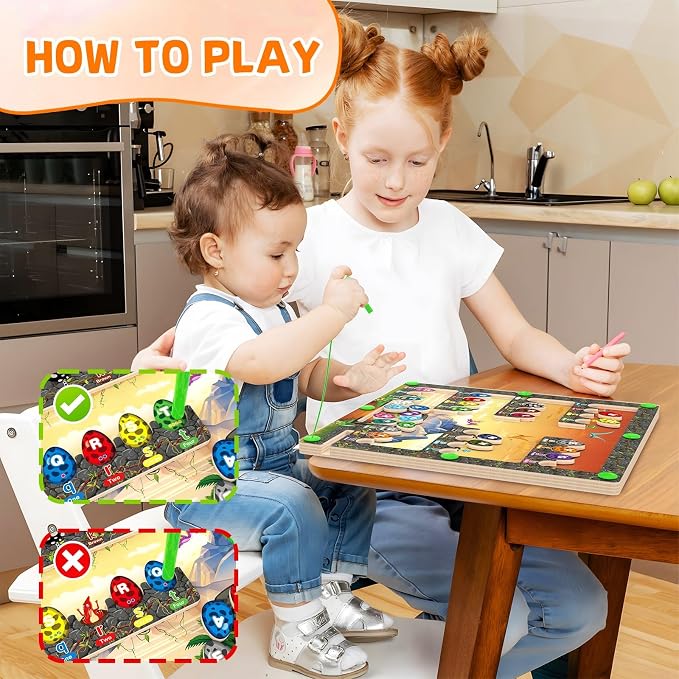 Magnetic Alphabet Color and Number Maze with Dinosaur Theme - Image 4