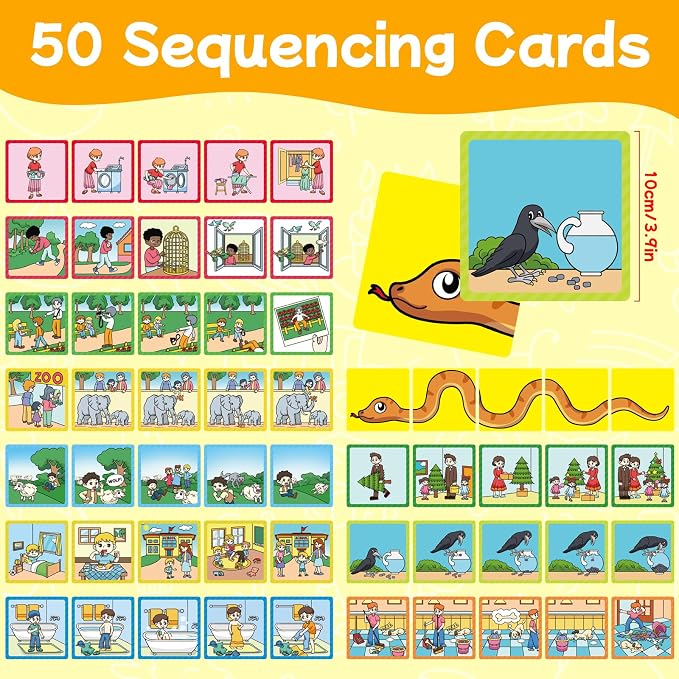 Sequencing Cards,Sequence Board Game for Kids,Story Storytelling,Speech Therapy Toys Materials for Autism,Social Skills,Sentence Building,Educational Classroom Preschool Learning Activities - Image 2