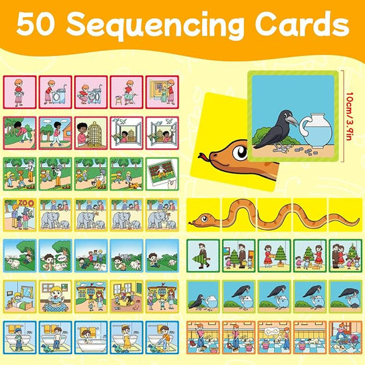 Sequencing Cards,Sequence Board Game for Kids,Story Storytelling,Speech Therapy Toys Materials for Autism,Social Skills,Sentence Building,Educational Classroom Preschool Learning Activities - Image 2