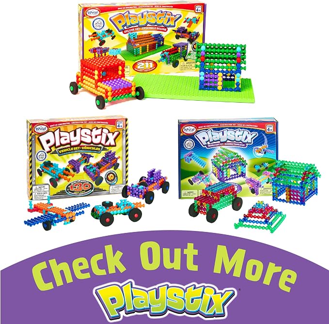 POPULAR PLAYTHINGS Playstix, Super Set 400 Piece, Building Sticks Kit - Image 7