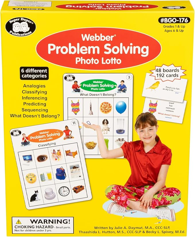 Super Duper Publications | Webber® Problem Solving Bingo, Inferencing, Sequencing, Analogies, Classifying, Predicting, and What Doesn't Belong Cards | Educational Resource for Children - Image 2