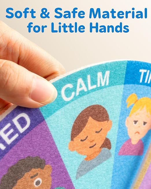 Feelings Wheel for Kids, Soft Plush Preschool Learning Chart for Toddlers and Autism Children, Portable Calming Corner Items - Image 3
