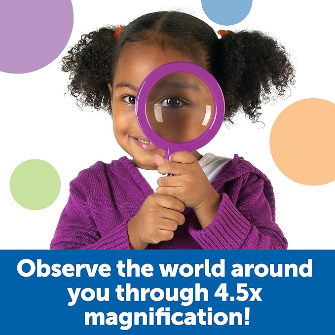 Learning Resources Jumbo Magnifiers - 6 Pieces, Ages 3+ Toddler Learning Toys, Exploration Toys for Kids, Magnifiers for Kids - Image 3