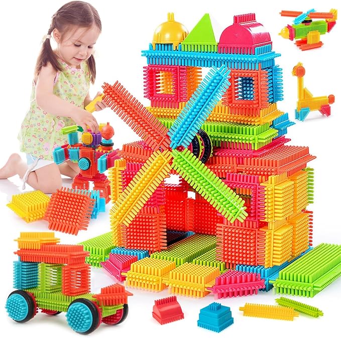 Teytoy 100 Pcs Bristle Shape Building Blocks Toy Set for toddlers Kids by teytoy