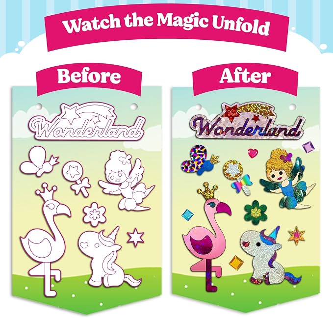 Funcils Foil Art Craft Kit - Unicorn & Princess Sticker Activity for Kids - Image 8