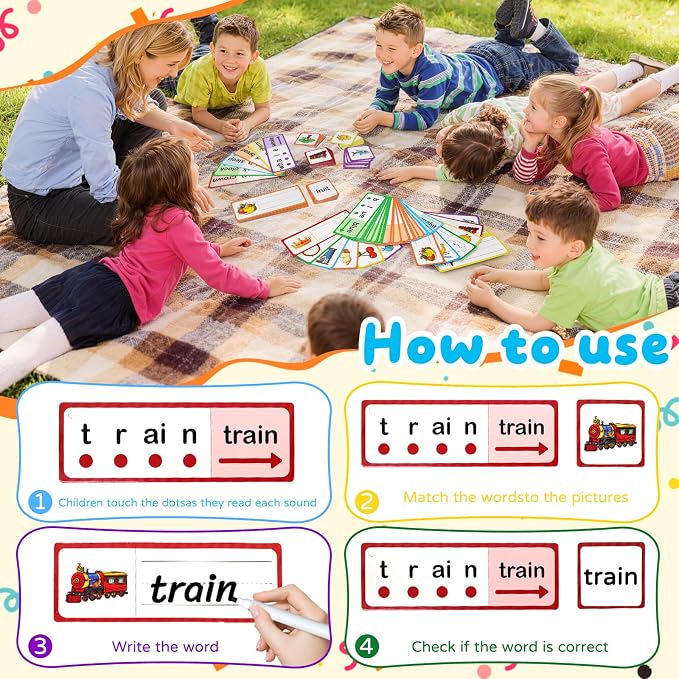 Blends & Digraphs Flash Cards for Kid, Phonics Sight Word Games for Toddler - Image 3