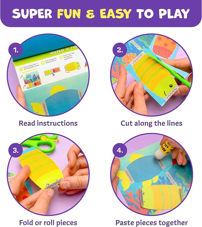 Snip & Shape Scissor Skills Activity Book with Toddler & Kids Scissors 3-5 - Image 5