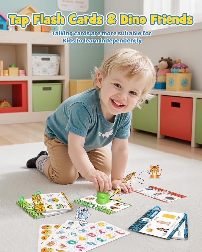 TEKFUN Dinosaur Talking Pen, 73 Phonics Cards, 6 Stickers for Toddlers - Image 4