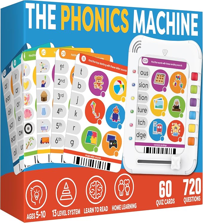 Phonics Machine Learning Pad - Electronic Reading Game for Kids Age 5-11 - Learn to Read with 720 Phonic and Letter Sound Questions by TheBambinoTree