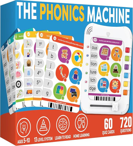 Phonics Machine Learning Pad - Electronic Reading Game for Kids Age 5-11 - Learn to Read with 720 Phonic and Letter Sound Questions by TheBambinoTree