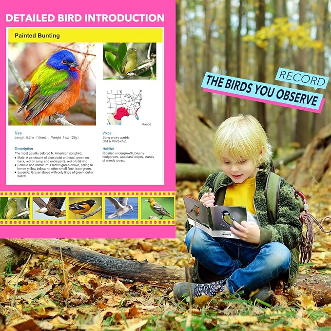 Toys for 3-7 Year Old Girls: LET'S GO! Binoculars for Kids Bird Watching|Camping|Hiking 3 4 5 6 7 8 Year Old Girl Boy Birthday Gifts Outdoor Toy for Kid Ages 4-6 Toddler Gift Stuffers - Image 4