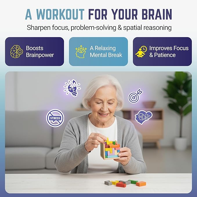 Zen Fun Unsolvable Puzzle Cube | Hardest Brain Teaser Puzzle in The World for Adults - Small, Unique & Difficult 3D Puzzle Cube for Adults (Original) - 32 Pieces