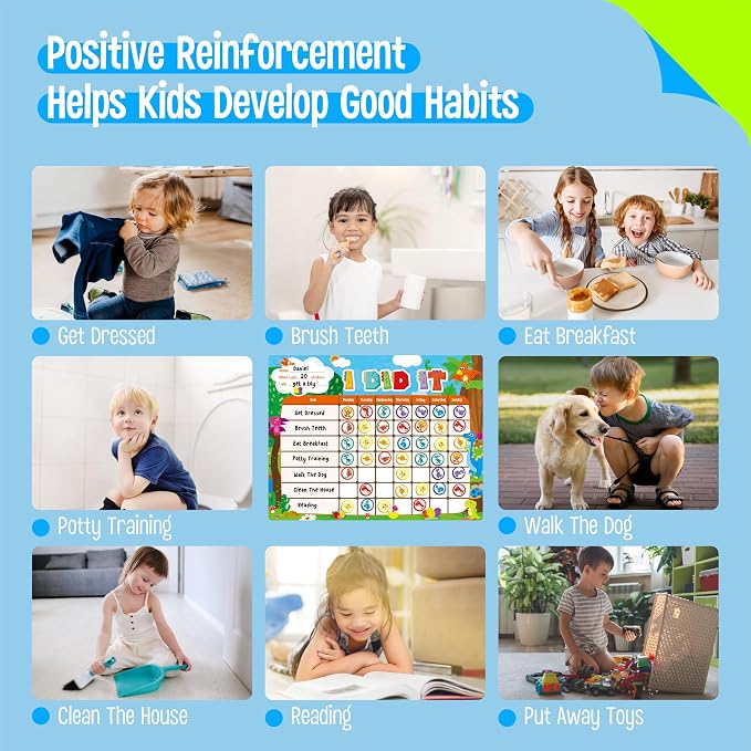 Magnetic Reward Chart, Dry Erase Task Board-One Chart & 72 Magnetic Reward Magnets, Dinosaur Theme Behavior Tracker for Daily Routine, Potty Training - Image 6