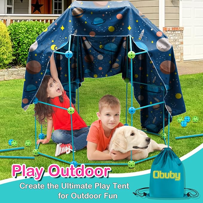 Kids Fort Building Kit 120 Pieces Construction STEM Toys for 3 4 5 6 7 8 9 10 11 12 Years Old Boys and Girls Ultimate Forts Builder Gift Build DIY Educational Learning Toy for Indoor & Outdoor - Image 3