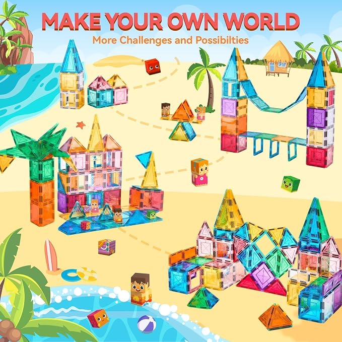 VigorFun Magnetic Tiles Building Toys Set with 8 Magnetic Blocks for Kids - Image 5