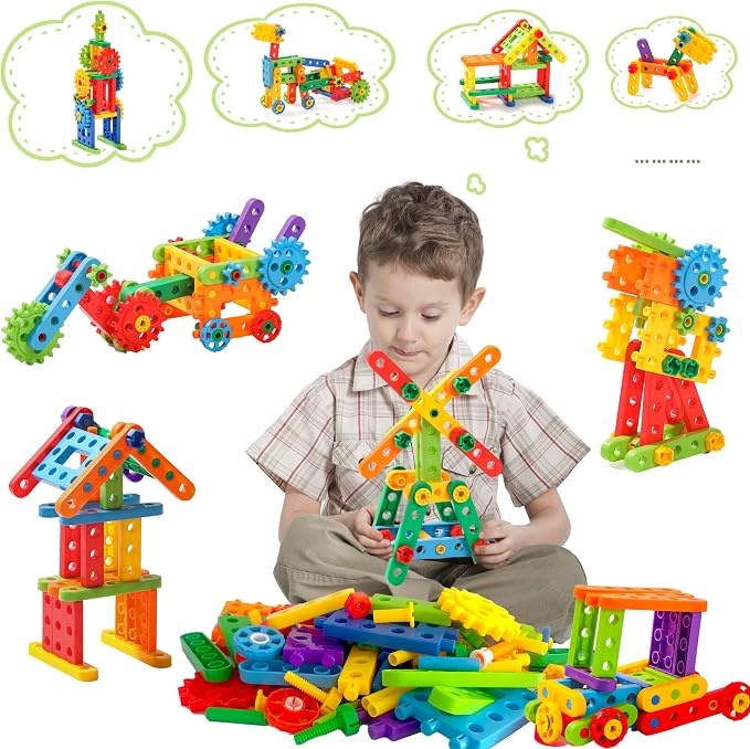 KUTOI Screw Building Blocks - 92 Pcs Kids Games - Sensory Construction Toy - STEM Toy for Preschool Learning Activities ， Perfect Educational Building Toys for Boys and Girls 3 Above - Image 2