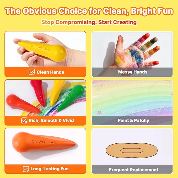 Jumbo Crayons for Toddlers, 18 Pack Washable Non-Toxic Crayons Set with Coloring Pages, Easy-Grip Unbreakable Art Supplies for Preschool, Christmas Stocking Stuffers Gift for Ages 1-3, 2-4