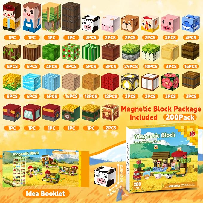 200 PCS 0.8in Magnetic Blocks Set,Magnetic Building Blocks Cubes - Image 2